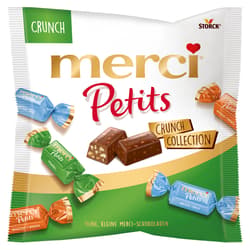 Merci Petits Crunch Collection, assortment of unfilled and filled chocolate specialties, 1 x 125g