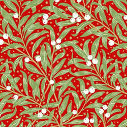 Serviette 33x33cm "Christmas Leaves rot"