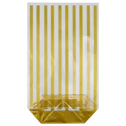 Klarsichtbeutel 9,5x16cm "Goldene Streifen mit Clips"