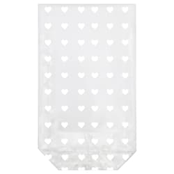 Clear Bag 9.5x16 cm "White Hearts"