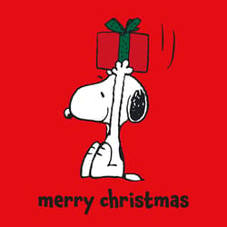 Serviette 33x33cm "Snoopy Big Present rot"