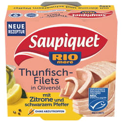 Saupiquet tuna fillets in olive oil with lemon and black pepper