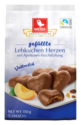 Weiss Gefüllte Lebkuchen-Herzen Vollmilch