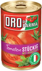Oro di Parma Geschälte Stückige Tomaten mit Kräutern