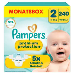 Pampers Premium Protection Windeln Gr.2, Monatsbox, 4 - 8 Kg