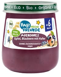 Freche Freunde Bio Gläschen Abendbrei Apfel, Blaubeere mit Hafer