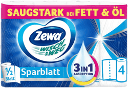 Zewa Wisch & Weg Küchentücher Sparblatt 4x74 Blatt