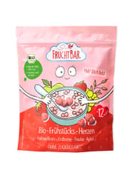 FruchtBar – Organic Breakfast Hearts Whole Grain Oats, Strawberry, Grape, Apple