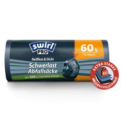 Swirl 60 l Schwerlast-Säcke Profi mit Zugband Reißfest & Dicht