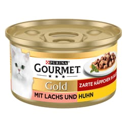 Gourmet Gold Zarte Häppchen in Sauce mit Lachs & Huhn
