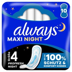 Always Maxi Profresh Night Damenbinden (Gr. 4) Ohne Flügel