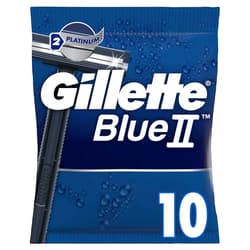 Gillette Blue II Einwegrasierer x10, Mit 2 ultrascharfen, platinbeschichteten Klingen, 10er-Pack