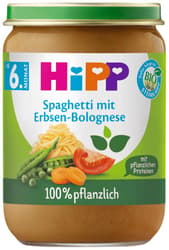 HiPP Bio Spaghetti mit Erbsen-Bolognese