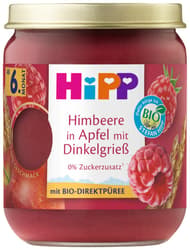 HiPP Bio Frucht & Getreide Himbeere in Apfel mit Dinkelgrieß