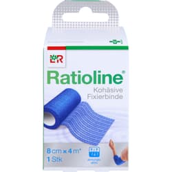 RATIOLINE acute fixation bandage cohesive 8 cm x 4 m blue