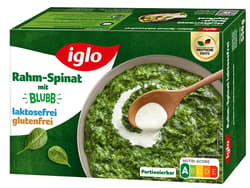 iglo Creamed Spinach Lactose-free and Gluten-free, portionable