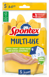 Spontex Multi Use, Haushaltshandschuhe mit Frischeschutz und FSC-Naturlatex, innen mit Baumwollbeflockung, Größe S
