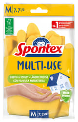 Spontex Multi Use, Haushaltshandschuhe mit Frischeschutz und FSC-Naturlatex, innen mit Baumwollbeflockung, Größe M