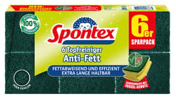 Spontex Topfreiniger Anti-Fett x6 mit fettabweisenden Recyclingfasern und Fussel Schutz