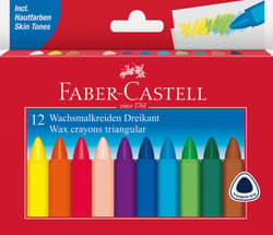 Faber-Castell Wachsmalstifte dreikant 12er Kartonetui