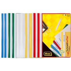 Idena Schnellhefter aus Kunststoff, 10 Stück, 5 Farben, transparent, DIN A4
