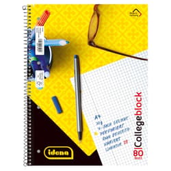 Idena Collegeblock A4 mit Doppelrand 80 Blatt 70g/m² kariert
