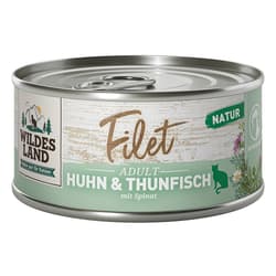Wildes Land Filet Huhn & Thunfisch mit Spinat 80g