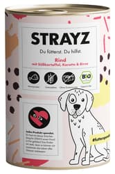 STRAYZ ORGANIC wet dog food beef with sweet potato, carrot & pear
