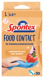 Spontex Food Contact Einmalhandschuhe aus Nitril, latexfrei, 100% lebensmittelecht, Größe L, 20er Pack
