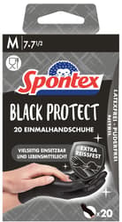 Spontex Black Protect, 20 Einmalhandschuhe aus Nitril, latexfrei und ungepudert, Größe M