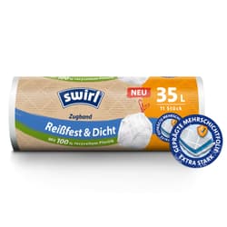 Swirl® 35 l Zugband- Müllbeutel Reißfest & Dicht