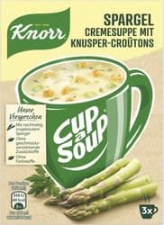 Knorr Spargel Cremesuppe mit Knusper-Croûtons