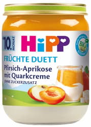 HiPP Organic fruit duet peach-apricot with quark cream