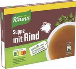 Knorr Bouillon Suppe mit Rind Würfel