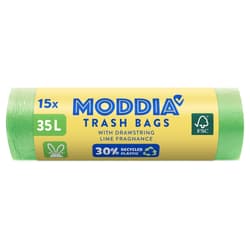 Moddia Müllbeutel grün mit Zugband, mit Duft, 35 Liter