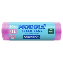 Moddia Müllbeutel pink mit Zugband, 45 Liter