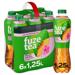 Fuze Tea Schwarzer Tee Pfirsich Hibiskus 6 x 1,25l (EINWEG)