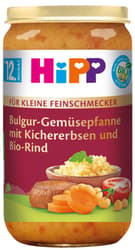 HiPP Organic Gourmet Menus: Bulgur Vegetable Pan with Chickpeas and Organic Beef
