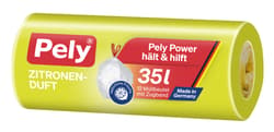 Pely® Zugband-Beutel Zitrone-Duft, 35 Liter, 12 Stück