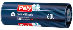 Pely® Profi Müllsack mit Verschlussband, 60 Liter, 15 Stück