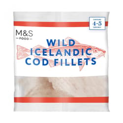 Marks & Spencer Gefrorene isländische Kabeljaufilets (Gadus morhua) mit Eisglasur