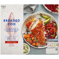 Marks & Spencer 4 panierte Kabeljaufilets