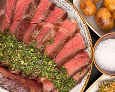 Confit Tomahawk Steak with Panko Broccoli & Gremolata