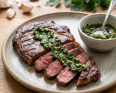 Beef Steak with Chimichurri Sauce