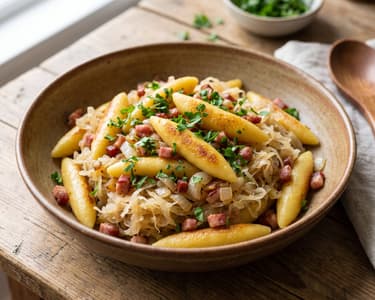 Schupfnudeln with Sauerkraut