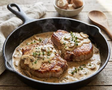 Pork Chops with Creamy Mushroom Sauce