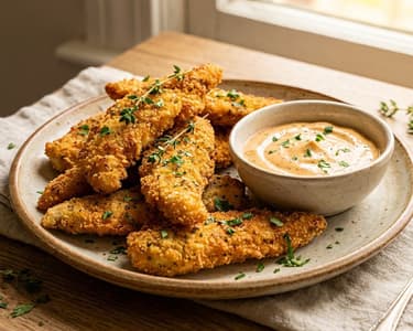Glutenfreie Kräuter-Schnitzel mit Orangen-Dip