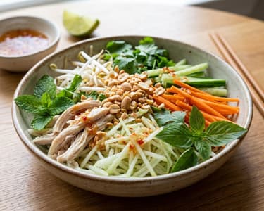 Vietnamese Kohlrabi Salad with Chicken (Nộm su hào)