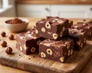 Chocolate Fudge with Hazelnuts