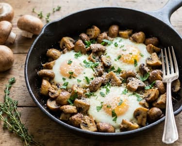 Baked Mushrooms with Eggs and Parmesan